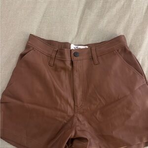 Hollister Brown Faux Leather Women’s Shorts